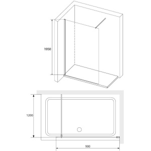Душевая перегородка RGW Walk In WA-010-B 90x200, стекло прозрачное