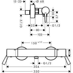 Термостатический смеситель Hansgrohe Ecostat Comfort Care 13117000 для душа