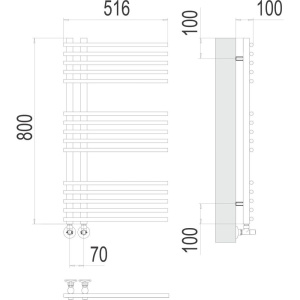 Купить Полотенцесушитель водяной Terminus Астра П15 70х800 в Москве с доставкой Полотенцесушитель водяной Terminus Астра П15 70х800
