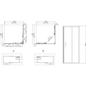 Душевой уголок BelBagno Uno 195 A 2 100 C Cr