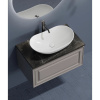 Тумба с раковиной Sancos Very 80 см, doha soft, столешница черный мрамор, раковина CN6015