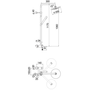 Купить Душевая стойка Nobili Up UP94130/30BM черный в Москве с доставкой Душевая стойка Nobili Up UP94130/30BM черный