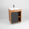 Тумба с раковиной VIANT Бостон 70 напольная, дуб вотан, графит