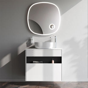 Тумба с раковиной AM.PM Func 80 белый глянец, со столешницей, раковина M8FWCC30430WG