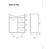 Тумба с раковиной Sanita Лагуна 60 SET_Лагуна-3/Лагуна-65 белая глянцевая