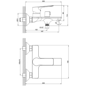 Купить Смеситель для ванны с душем Rossinka RS27 RS27-30 в Москве с доставкой Смеситель для ванны с душем Rossinka RS27 RS27-30