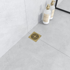 Душевой трап Boheme Smart Design, 10x10 см, матовое золото