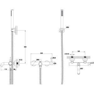 Смеситель для ванны с душем WHITECROSS Y Y1231BL черный матовый