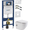 Комплект Унитаз подвесной BelBagno Uno BB3105CHR-BS/SC с микролифтом, со смесителем и функцией биде + Крепления Geberit Duofix 111.815.00.1 к стене + Шумоизоляция + Инсталляция UP 320 111.300.00.5 + Кнопка Sigma 01 115.770.11.5 белая