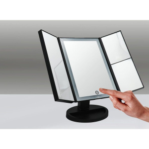 Купить Косметическое зеркало Ridder Vivian О3110010 с подсветкой, поворотное, черное матовое в Москве с доставкой Косметическое зеркало Ridder Vivian О3110010 с подсветкой, поворотное, черное матовое