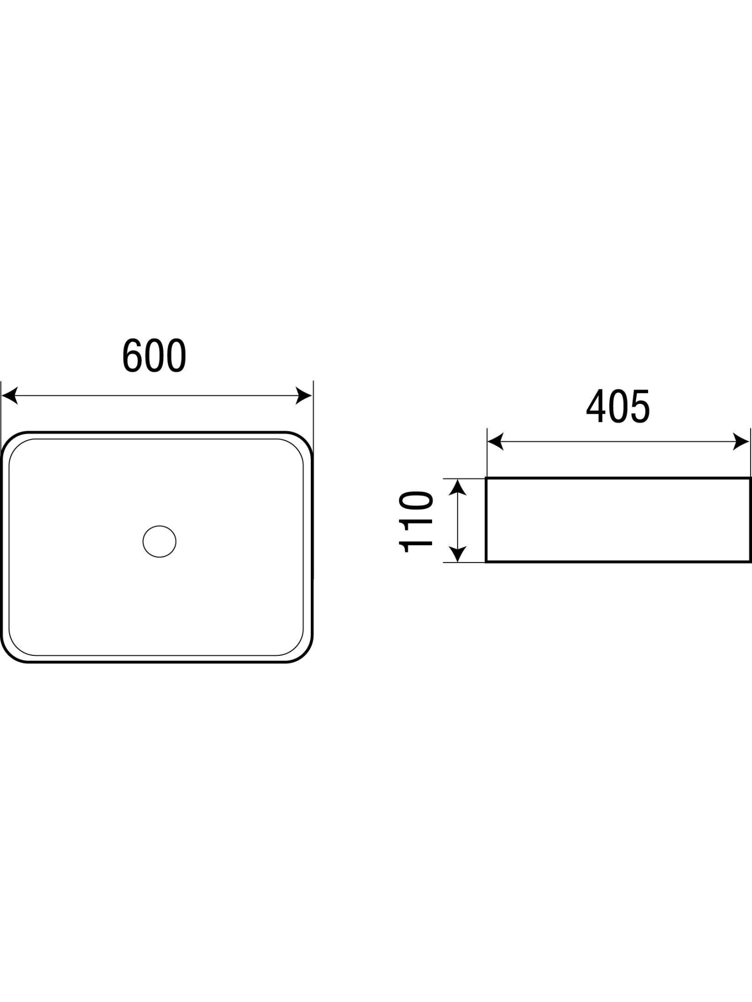 Раковина накладная 600х405х110 WeltWasser ELBACH 2174 (10000003843)