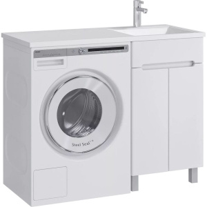 Тумба с раковиной SanStar Эллада 50 белая, раковина Эстет Даллас 1100 R