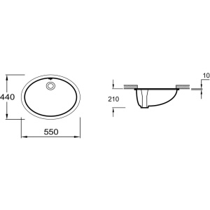 Купить Раковина Jacob Delafon Caxton E2211-0 встраиваемая снизу в Москве с доставкой Раковина Jacob Delafon Caxton E2211-0 встраиваемая снизу