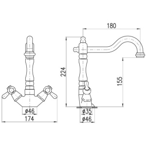 Купить Смеситель для кухни Rav Slezak Morava MK520.5/8 хром в Москве с доставкой Смеситель для кухни Rav Slezak Morava MK520.5/8 хром
