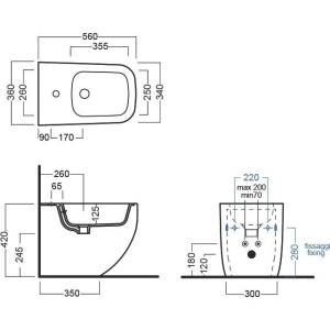 Биде напольное Hatria Next A0Y3AU02 черное матовое
