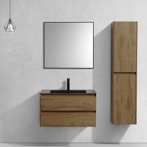 Тумба с раковиной Vincea Luka 80 2 ящика, дуб табак