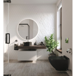 Столешница STWORKI Ольборг 120 дуб карпентер, без отверстий, с тумбой 80