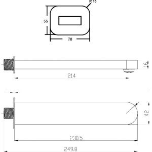 Излив Ravak Chrome CR 027.00 для ванны