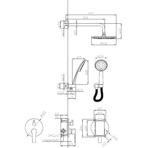 Душевой комплект ESKO 6in1 SB С ВНУТРЕННЕЙ ЧАСТЬЮ