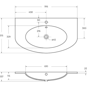 Мебельная раковина Cezares Eden 50177 91 Bianco
