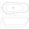 Акриловая ванна Ceruttispa Mimi 170x80 см, отдельностоящая, овальная, с каркасом, со сливом-переливом