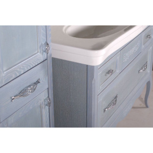 Купить Мебель для ванной ASB-Woodline Модерн 85 рошфор, белая патина в Москве с доставкой Мебель для ванной ASB-Woodline Модерн 85 рошфор, белая патина