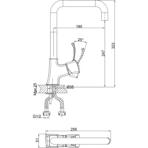 Смеситель для кухни D&K Rhein Bach DA1472401