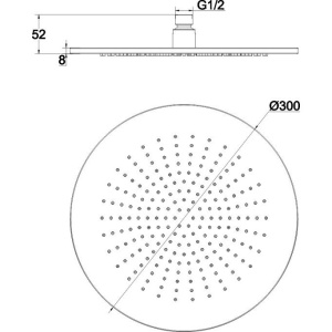 Верхний душ WHITECROSS Y Y1300BL черный