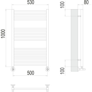 Купить Полотенцесушитель водяной Terminus Сицилия П16 0 500х100 в Москве с доставкой Полотенцесушитель водяной Terminus Сицилия П16 0 500х100