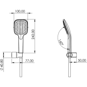 Душевой гарнитур Teska Veno SF5110B хром, белый