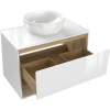 Тумба с раковиной Cersanit Louna 80 со столешницей и раковиной Moduo 40 RING
