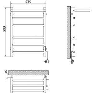 Купить Полотенцесушитель электрический Ника Way 3, 60/50, с полкой, хром в Москве с доставкой Полотенцесушитель электрический Ника Way 3, 60/50, с полкой, хром