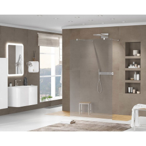 Душевая перегородка Cezares Liberta -L-2-100-120-GR-Cr профиль хром, стекло серое