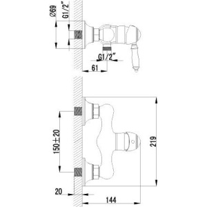 Смеситель для душа Lemark Villa LM4803B