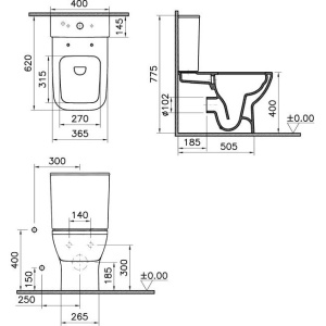 Купить Унитаз-компакт VitrA Integra Square 9833B003-7204 с микролифтом в Москве с доставкой Унитаз-компакт VitrA Integra Square 9833B003-7204 с микролифтом