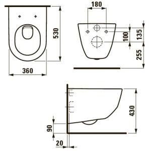 Унитаз подвесной Laufen PRO 8.2095.6.000.000.1