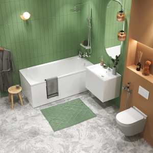 Акриловая ванна 1MarKa Elegance 165x70 см, с каркасом