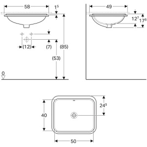 Раковина встраиваемая Geberit VariForm 60 500.764.01.2 белая