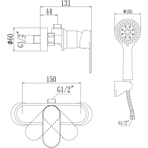 Смеситель для душа Savol S-600305S