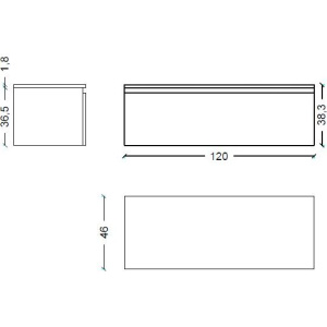 Тумба Armadi Art Flat Valessi Uno-S 120 dark oak