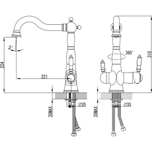 Смеситель для кухни Lemark Villa LM4858B бронза