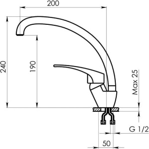 Смеситель для кухни Granula 03-ST, черный