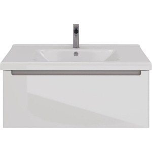 Купить Тумба с раковиной Lemark Buno mini 100 белая глянцевая, 1 ящик в Москве с доставкой Тумба с раковиной Lemark Buno mini 100 белая глянцевая, 1 ящик