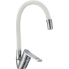 Смеситель для кухни РМС SL137W 016F хром, белый, с гибким изливом