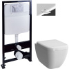 Комплект Унитаз подвесной VitrA Shift 7742B003-0075 белый глянцевый + Крышка 91-003-009 с микролифтом, петли хром + Инсталляция EWRIKA ProLT 0026-2020 + Кнопка 0051 хром