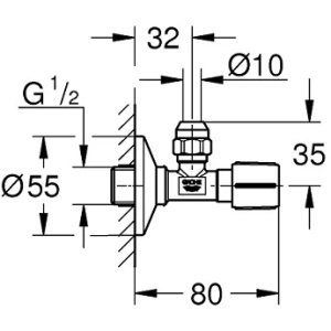 Вентиль угловой Grohe 22037000 хром