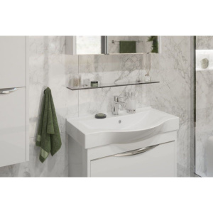 Купить Полка STWORKI Glass Shelf 80 полкодержатели хром в Москве с доставкой Полка STWORKI Glass Shelf 80 полкодержатели хром