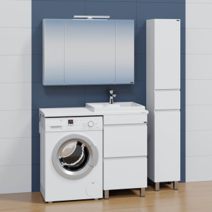 Тумба с раковиной СанТа Марс 48 R напольная, с ящиками, для стиральной машины