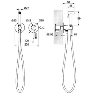 Гигиенический душ со смесителем Aquatek Европа AQ1319CR хром