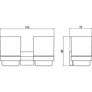 Стакан Timo Selene 12034/03, двойной, черный